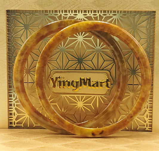 High Quality 48–72mm Jadeite Jade Yellow Green Black Brown Spot Bangle Bracelets Gift for Her Mom Grandma Feng Shui Personalized Jewelry