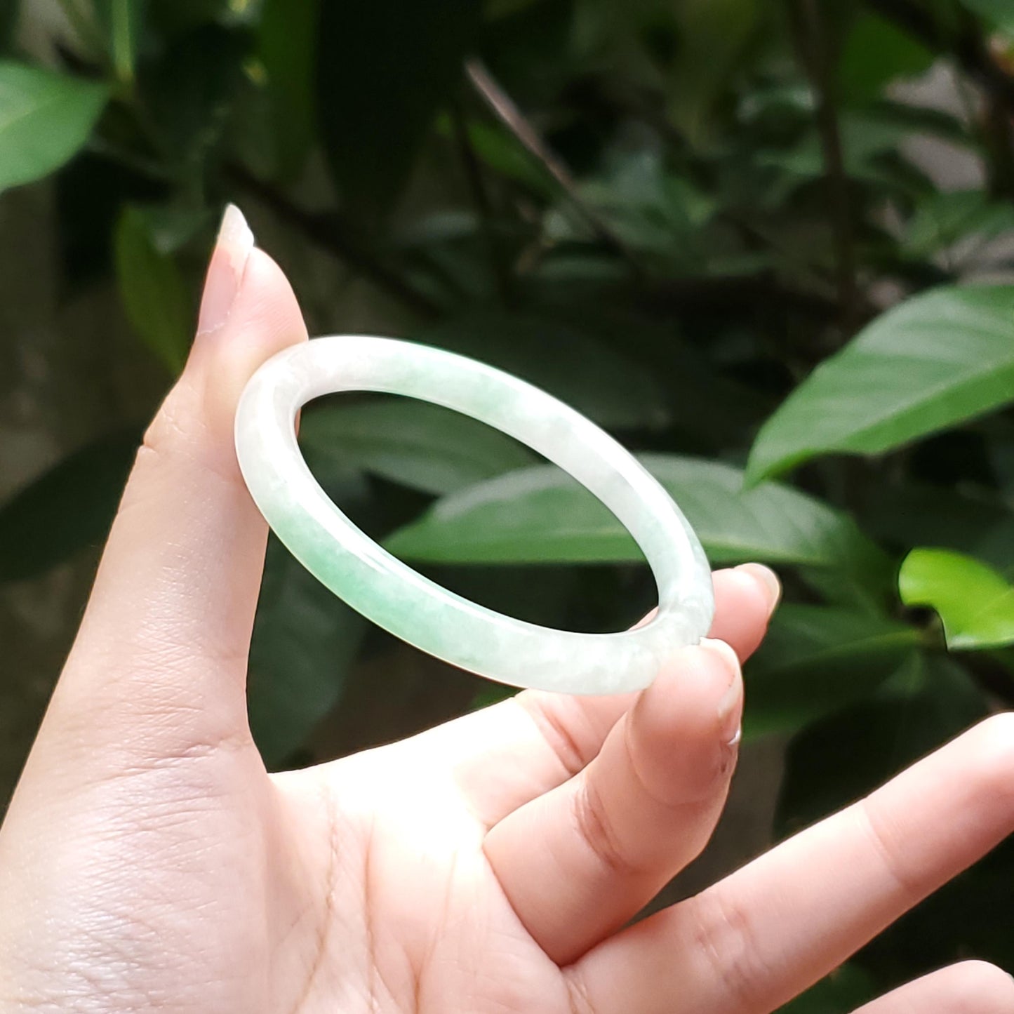 High Quality 48–72mm Natural-Colour Jade Green White Bangle Bracelets Gift for Her Mom Grandma Feng Shui Personalized Jewelry