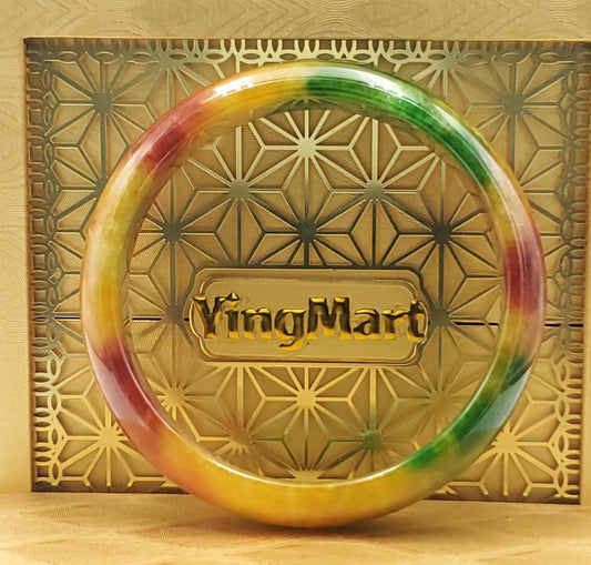 High Quality 48–72mm Jadeite Jade Orange Yellow Green Spot Bangle Gift for Her Mom Grandma Feng Shui Personalized Jewelry