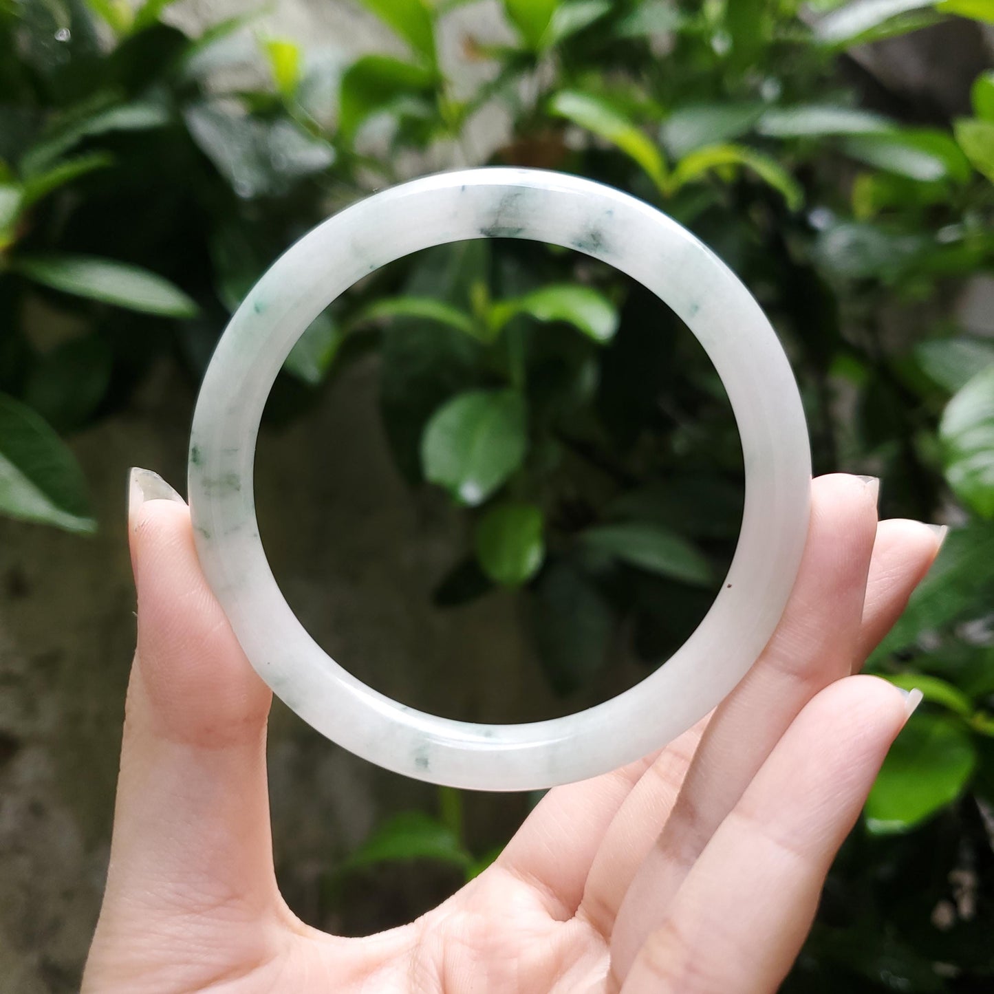 High Quality 48–72mm Natural-Colour Jade Grey White Green Spot Bangle Gift for Her Mom Grandma Feng Shui Personalized Jewelry