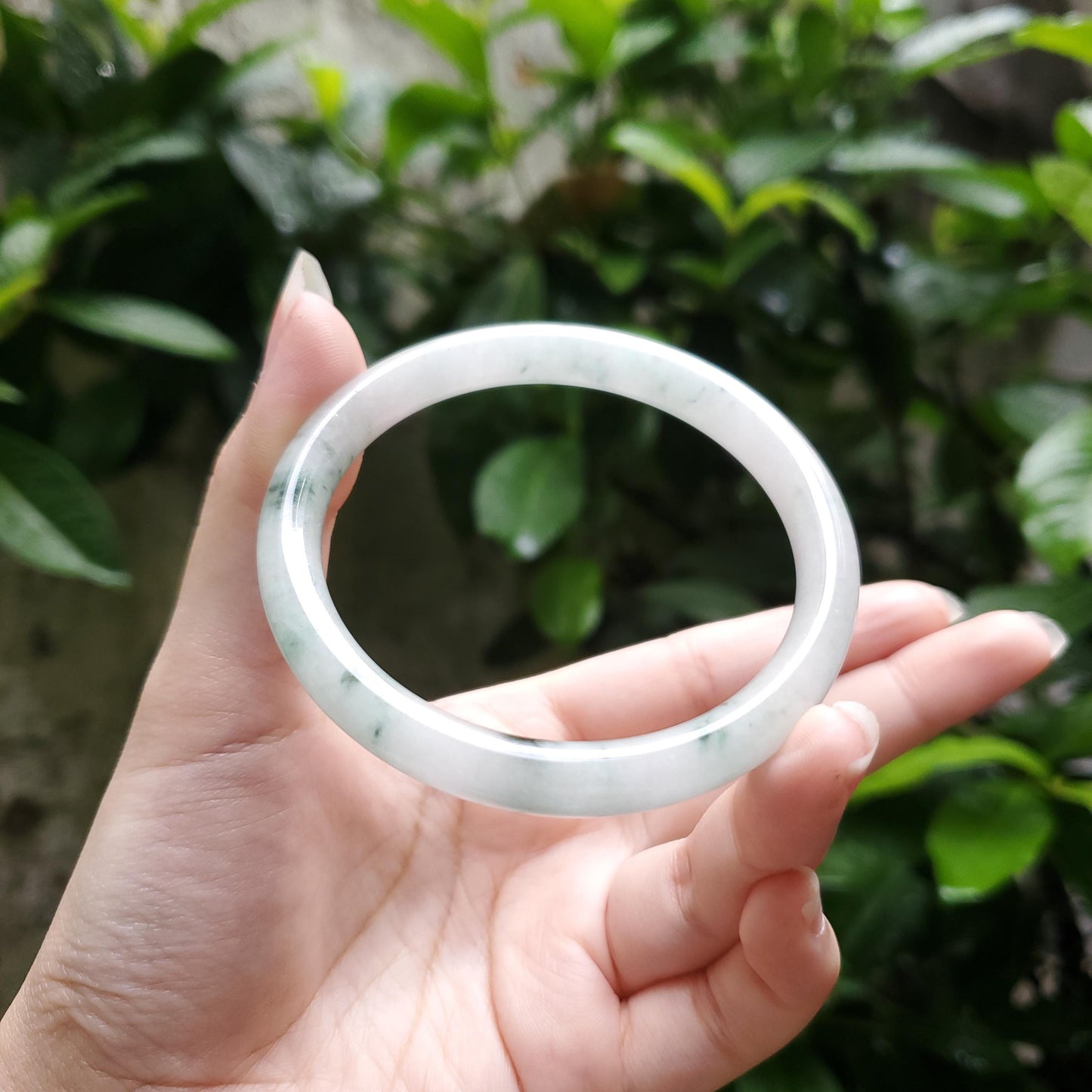 High Quality 48–72mm Natural-Colour Jade Grey White Green Spot Bangle Gift for Her Mom Grandma Feng Shui Personalized Jewelry