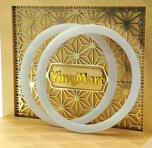 High Quality 48–72mm Natural-Colour Jade White Bangle Gift for Her Mom Grandma Feng Shui Personalized Bracelets Jewelry