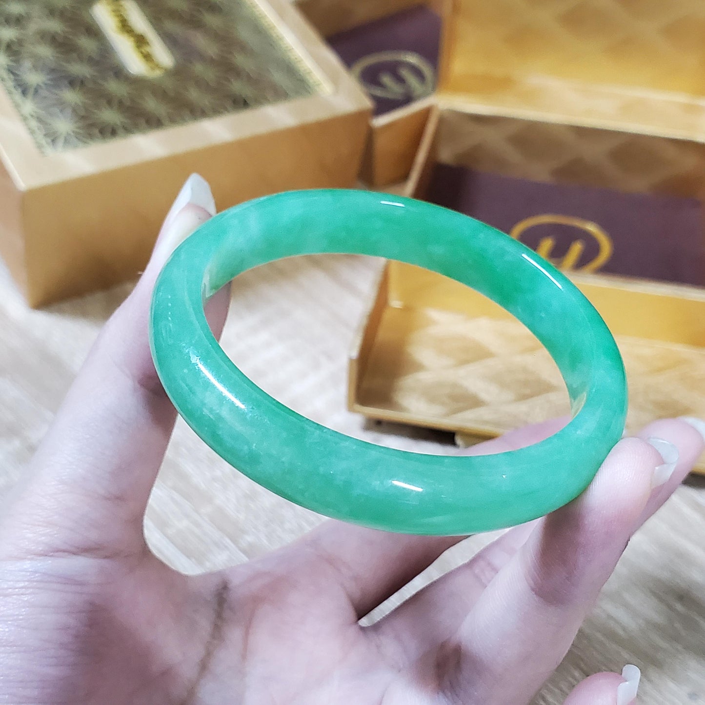High Quality 48–72mm Jadeite Jade Green YingMart Bangle, Gift for Her, Mens, Grandma, Sister, Feng Shui, Personalized