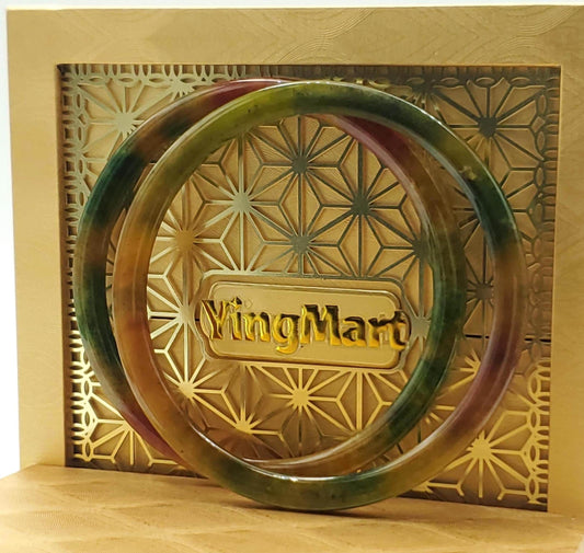 High Quality 48–60mm Pair Jadeite Jade Yellow Green Red YingMart Bracelets Gift for Her Mom Sister Mens Personalized Feng Shui