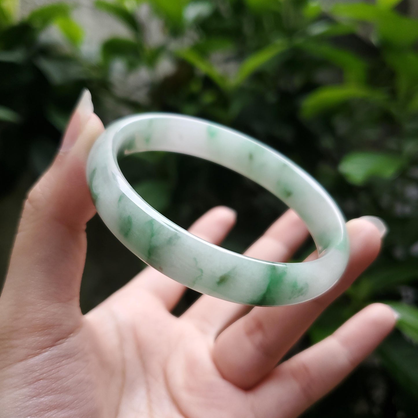 High Quality 48–72mm Natural-Colour Jade White Green YingMart Bangle Bracelets Gift for Her Grandma Sister Mom Mens Feng Shui Personalized