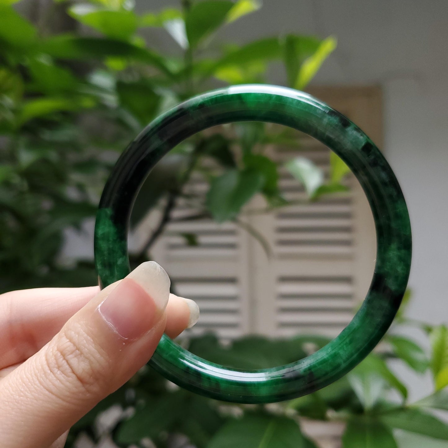 High Quality 48–72mm Jadeite Jade Green to Dark Green YingMart Bangle Bracelets Burmese Gift for Her Grandmother Sister Mom Mens Feng Shui