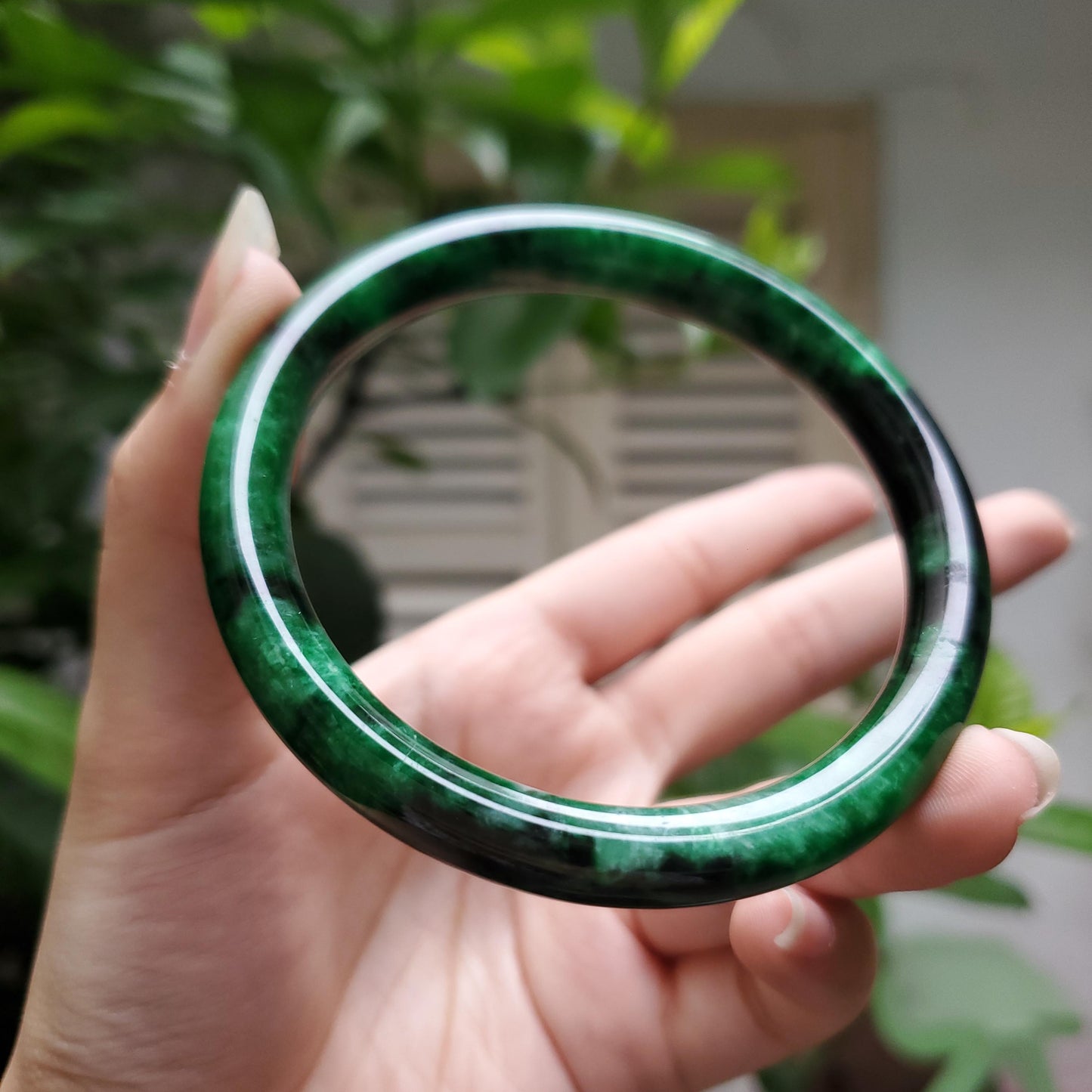 High Quality 48–72mm Jadeite Jade Green to Dark Green YingMart Bangle Bracelets Burmese Gift for Her Grandmother Sister Mom Mens Feng Shui