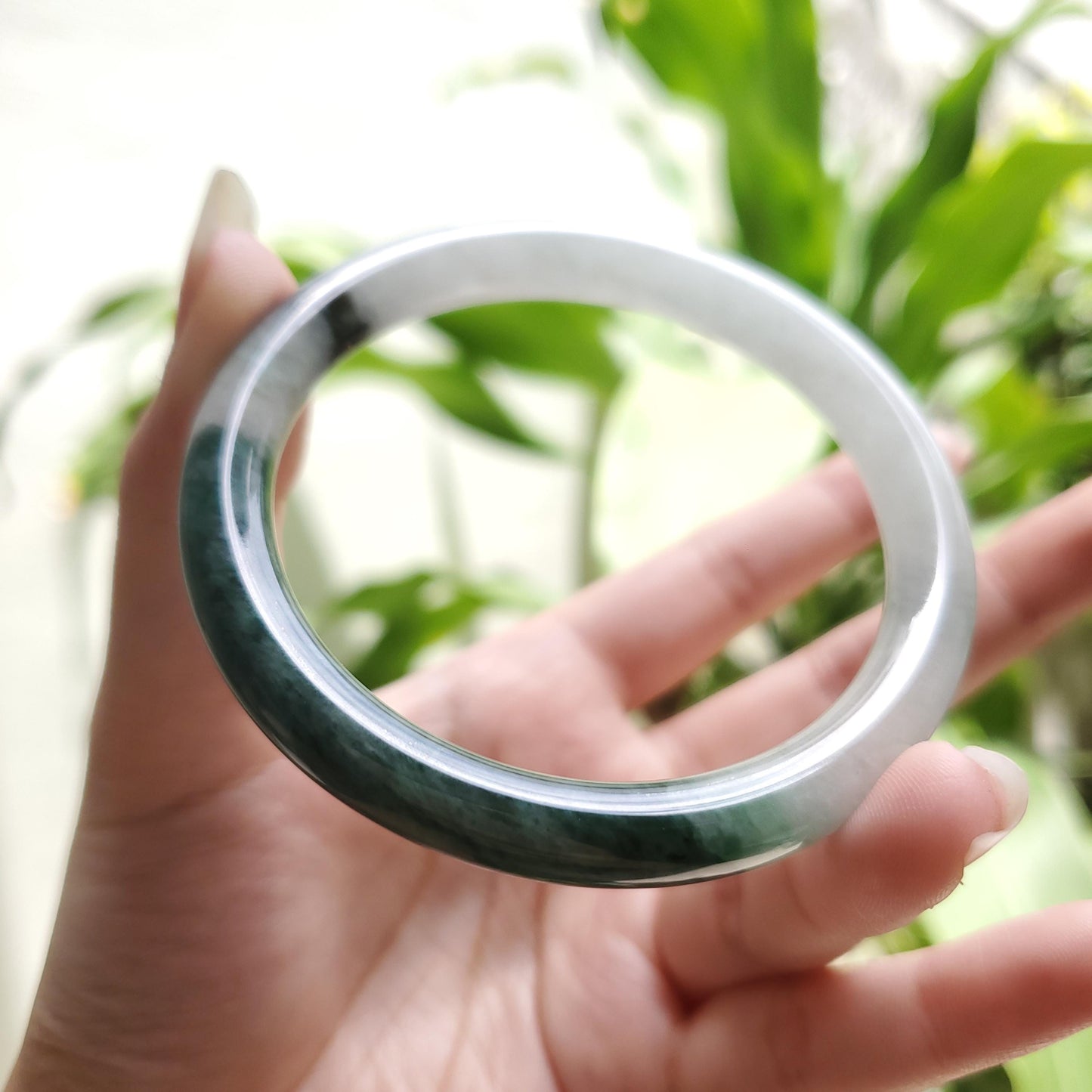 High Quality 48–72mm Natural-Colour Jade Cert No. B White Black Green YingMart Jadeite Bangle Burmese Gift for Her Sister Mother Grandma