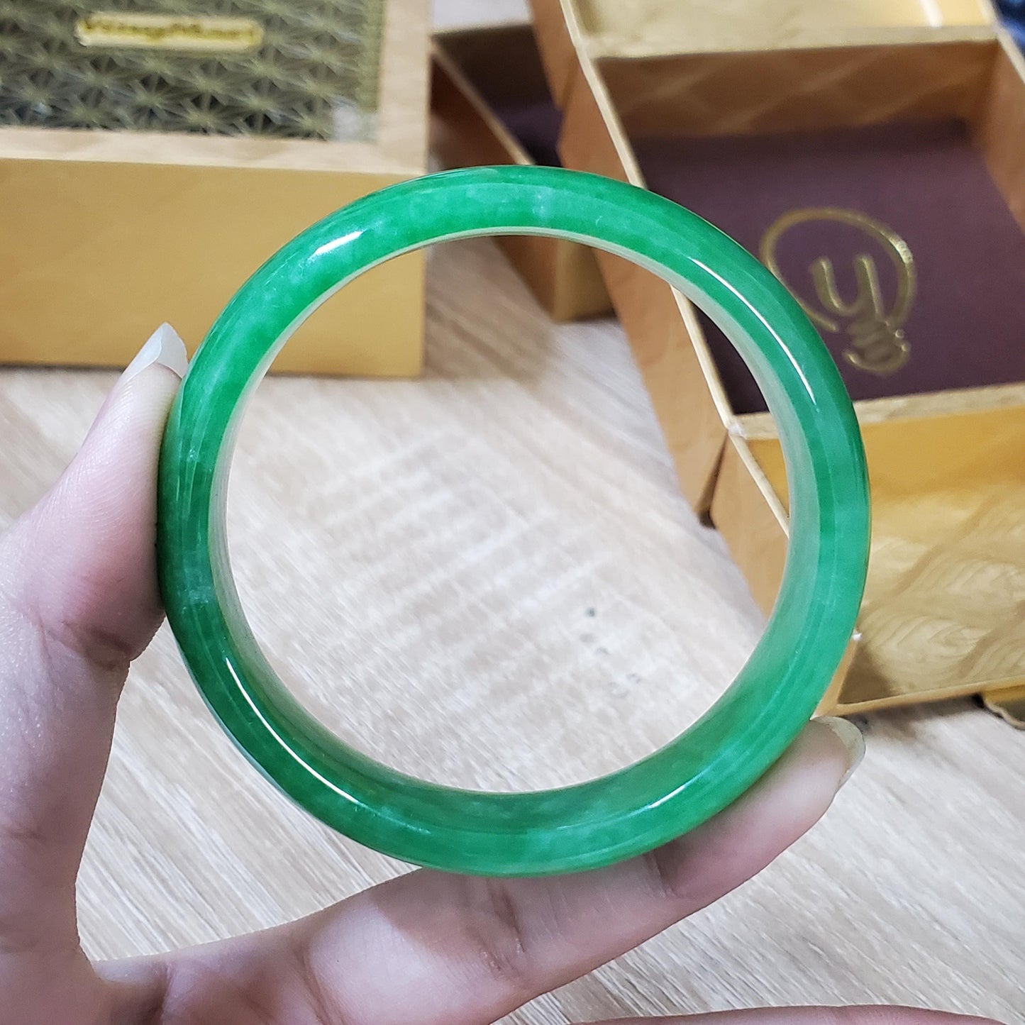 High Quality 48–72mm Jadeite Jade Green YingMart Bangle Bracelets Gift for Her Grandmother Sister Mom Grandma Mens Feng Shui Personalized