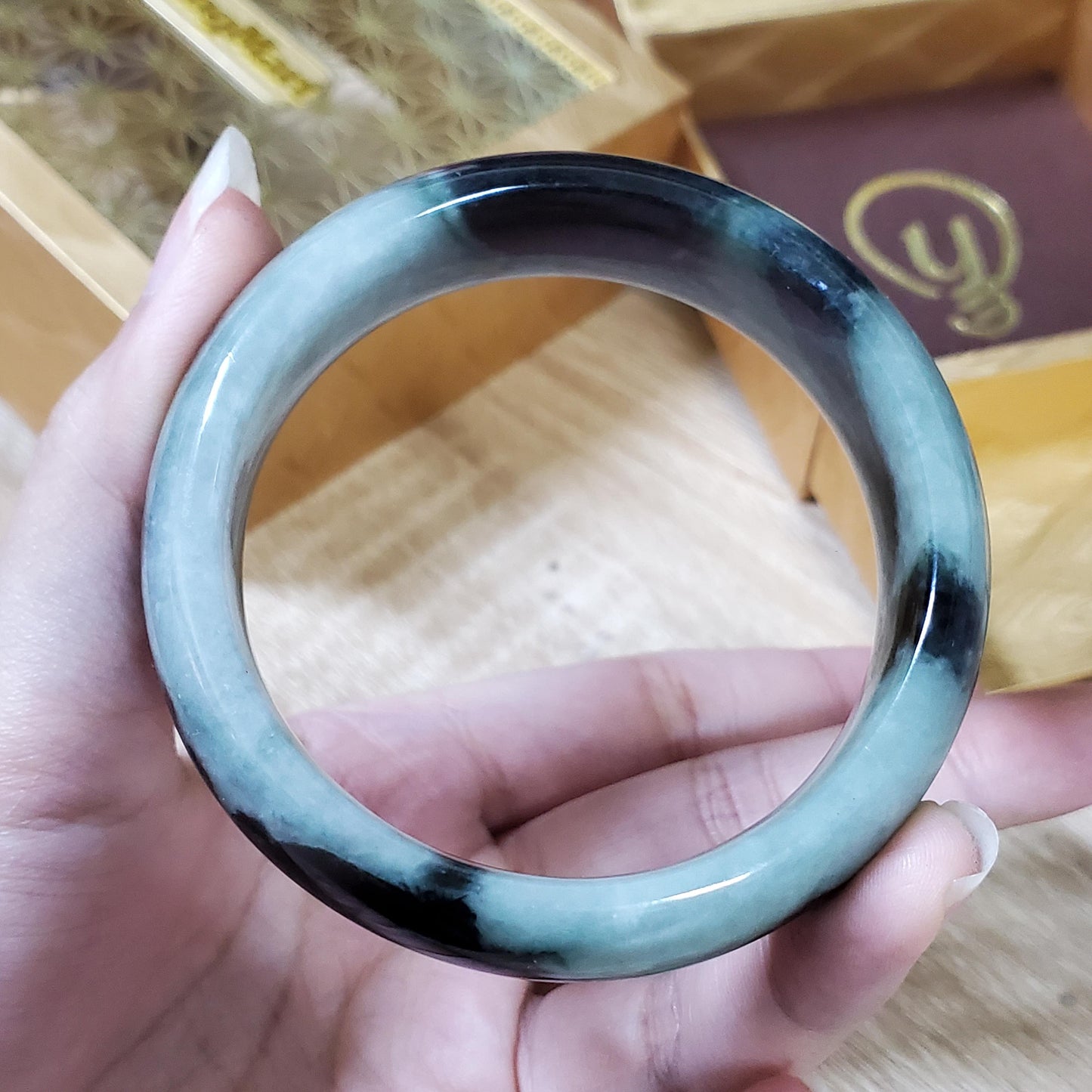 High Quality 48–72mm Jadeite Jade Green White Black YingMart Bangle Gift for Her Mom Sister Grandma Mens Feng Shui Personalized