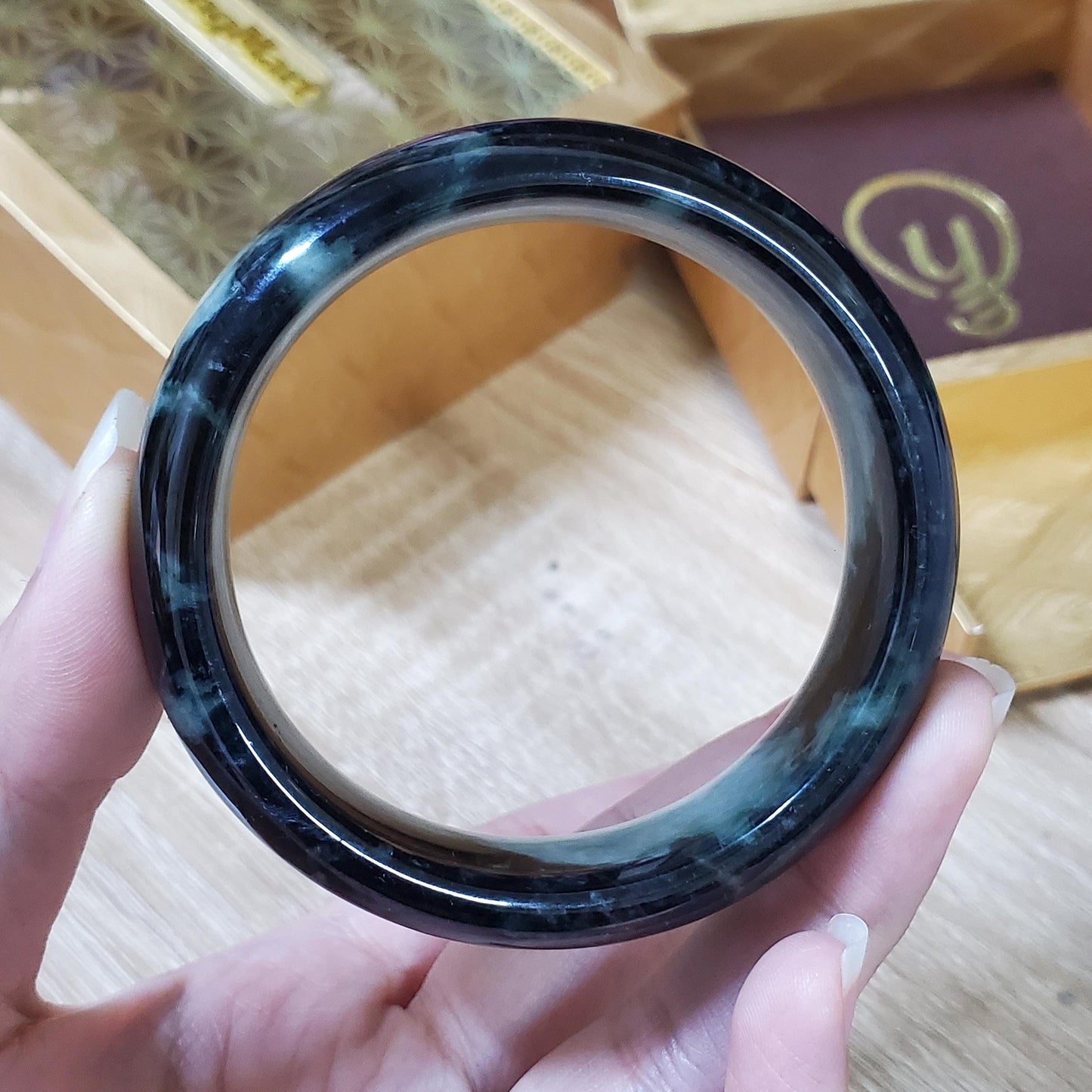 High Quality 48–72mm Jadeite Jade Green White Black YingMart Bangle Gift for Her Mom Sister Grandma Mens Feng Shui Personalized