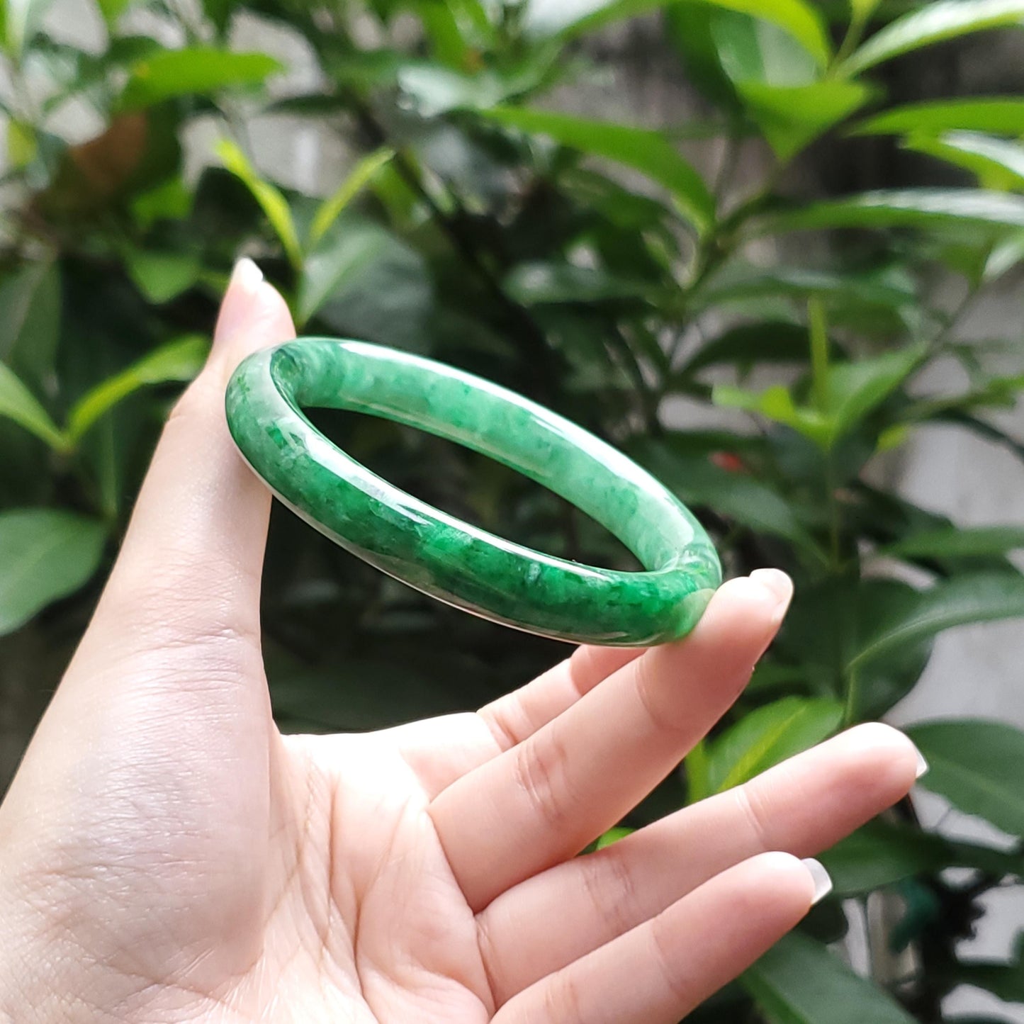 High Quality 48–72mm Jadeite Jade Green White YingMart Bangle Gift for Her Sister Grandma Mens Mom Feng Shui Personalized