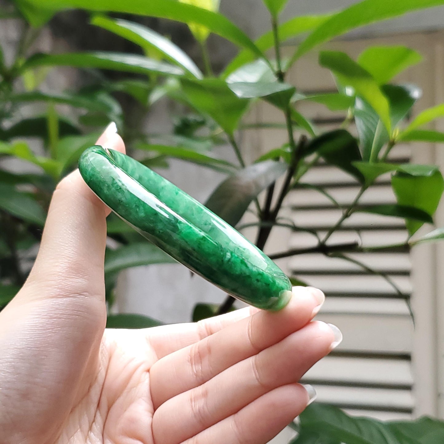 High Quality 48–72mm Jadeite Jade Green White YingMart Bangle Gift for Her Sister Grandma Mens Mom Feng Shui Personalized