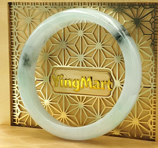 High Quality 48–72mm Natural-Colour Jade White to Light Green YingMart Bangle Gift for Mom Grandma Sister Mens Feng Shui Personalized