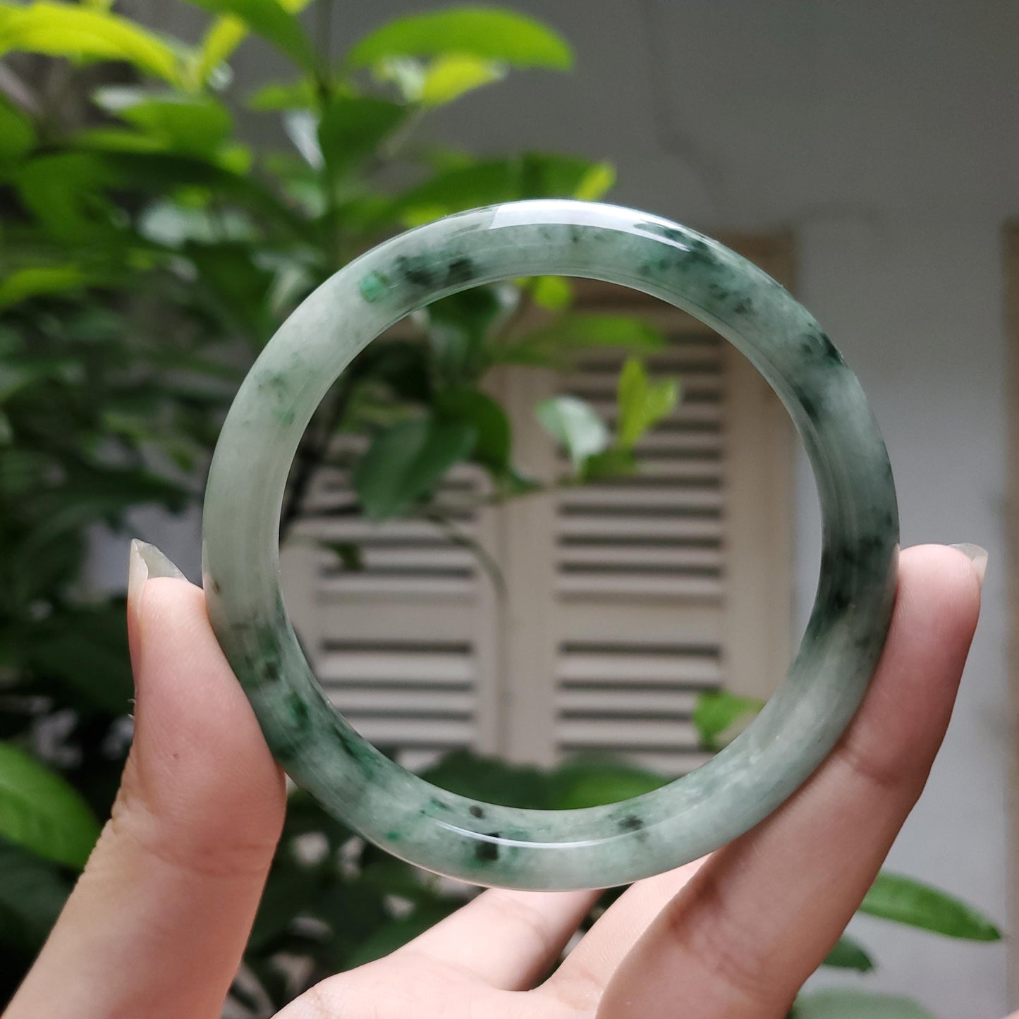 High Quality 48–72mm Natural-Colour Jade White YingMart Bangle Bracelets Burmese Gift for Her Grandmother Sister Mom Mens Feng Shui