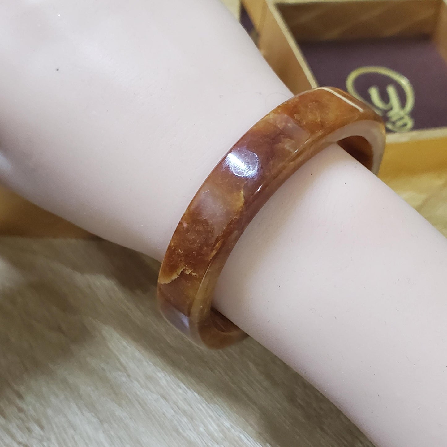 High Quality 48–60mm Jadeite Jade Orange "YingMart" Bangle Mens Mother Sister Feng Shui Gift for Her Personalized - Best Price