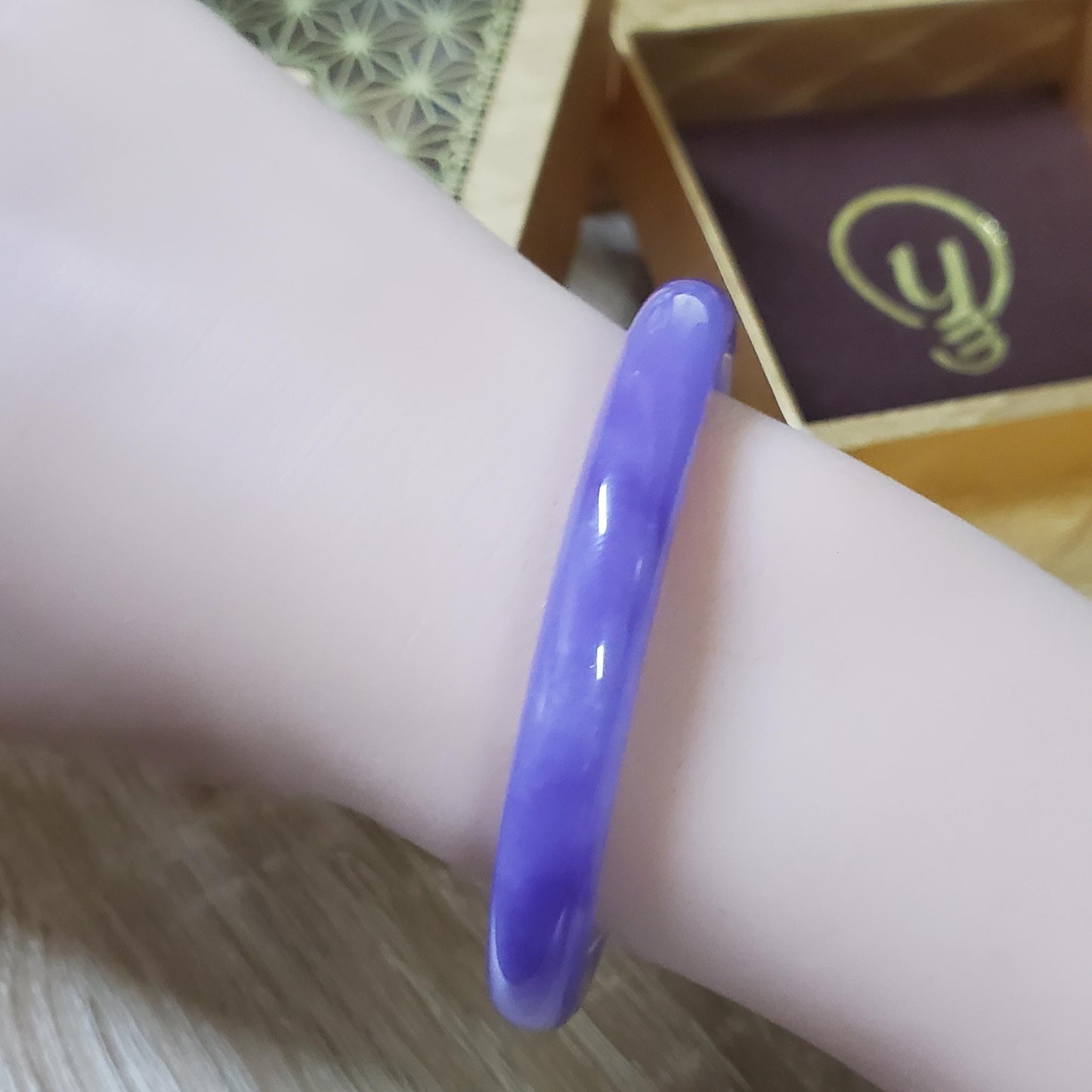 High Quality 48–72mm Jadeite Jade Purple YingMart Bangle Bracelets Gift for Her Mom Feng Shui Grandma Sister Mens