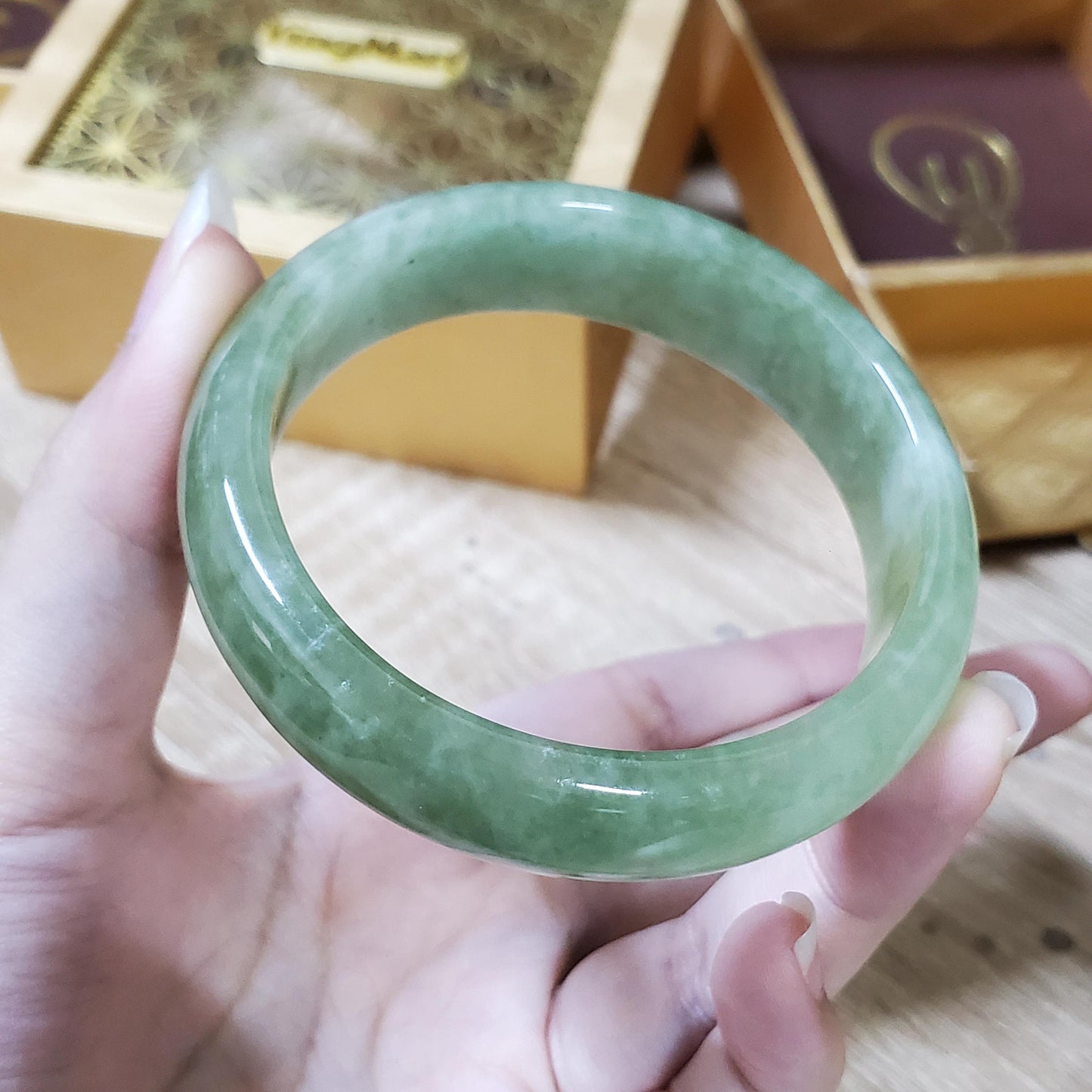 High Quality 48–60mm Jadeite Jade Olive Green YingMart Bangle Grandma Gift for Her Sister Mens Personalized Feng Shui Jewelry