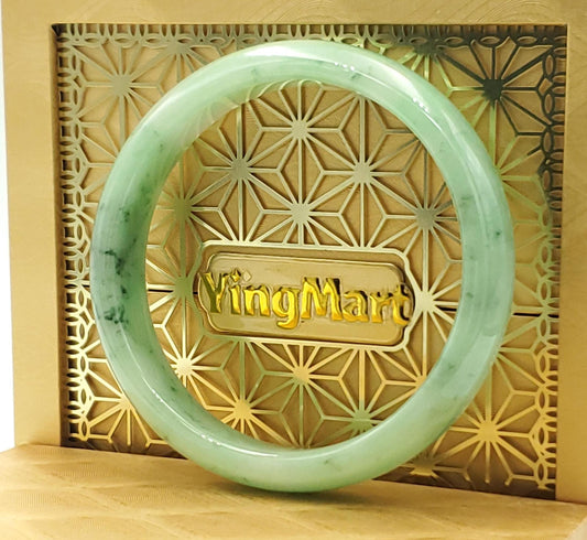 High Quality 48–72mm Natural-Colour Jade Cert No. B Green White YingMart Jadeite Bangle Bracelets Gift for Her Mother Grandma Mens