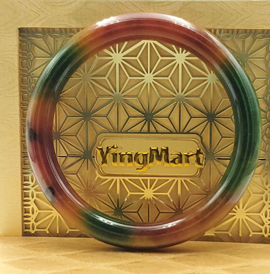 High Quality 48–72mm Jadeite Jade Yellow Green Black Brown Spot YingMart Bangle Bracelets Gift for Her Feng Shui Grandma Sister