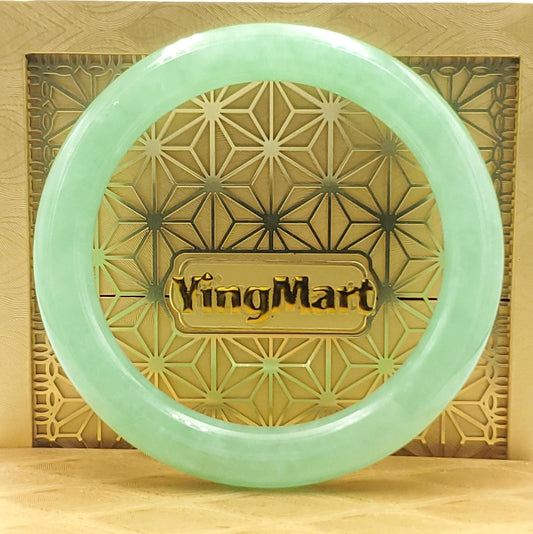 High Quality 48–72mm Jadeite Jade Light Green to Green YingMart Bangle Bracelets Gift for Her Mom Sister Grandma Feng Shui