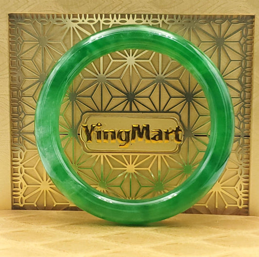 High Quality 48–72mm Jadeite Jade Green YingMart Bangle Bracelets Gift for Her Sister Feng Shui Grandma Mom