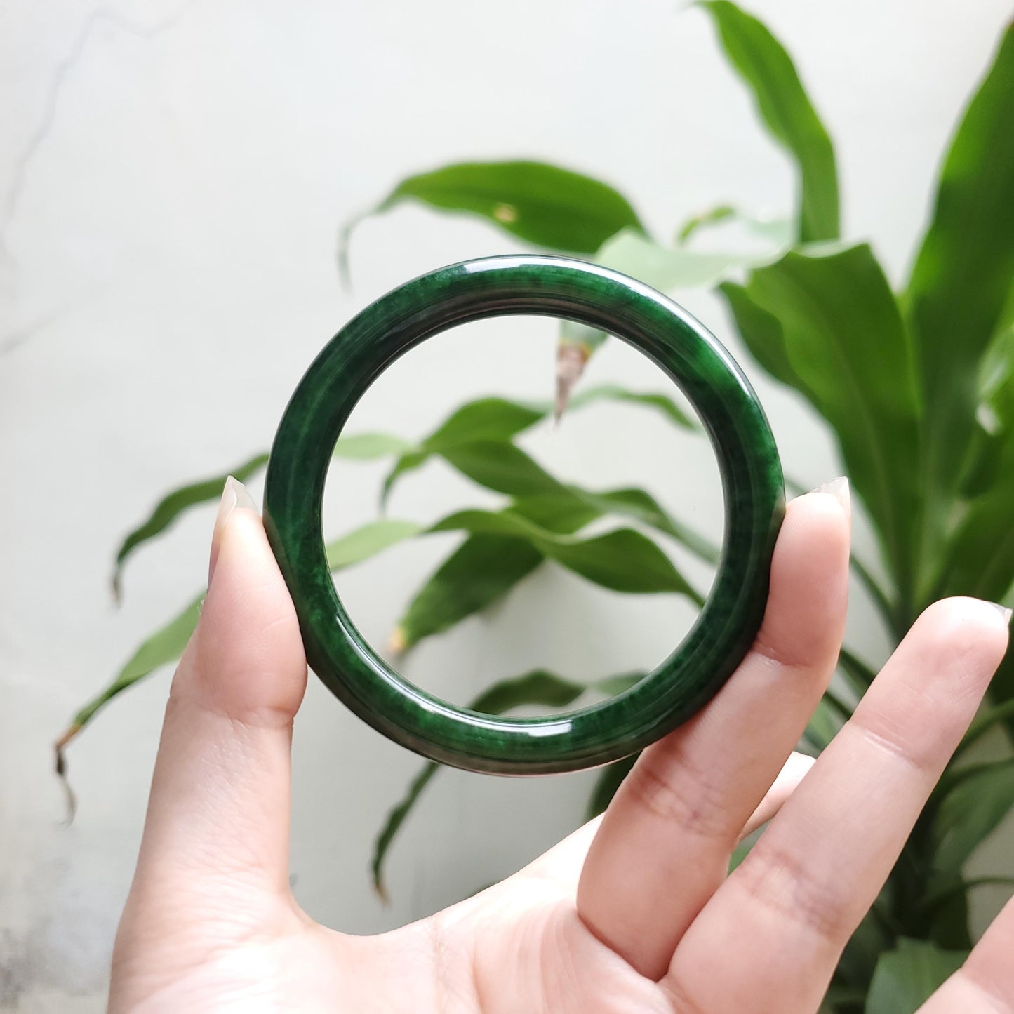 High Quality 48–72mm Jadeite Jade Dark Green YingMart Bangle Bracelets Gift for Her Feng Shui Grandma Sister Mom Mens