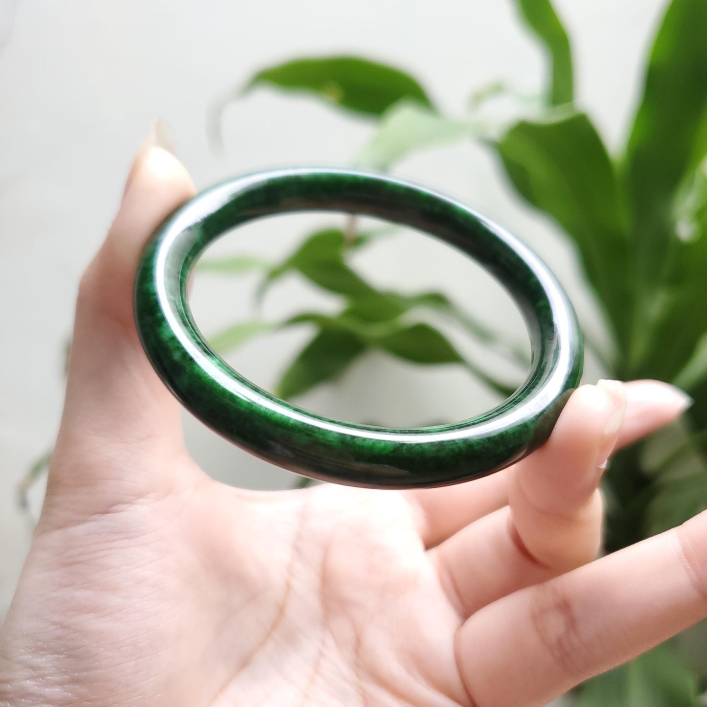 High Quality 48–72mm Jadeite Jade Dark Green YingMart Bangle Bracelets Gift for Her Feng Shui Grandma Sister Mom Mens