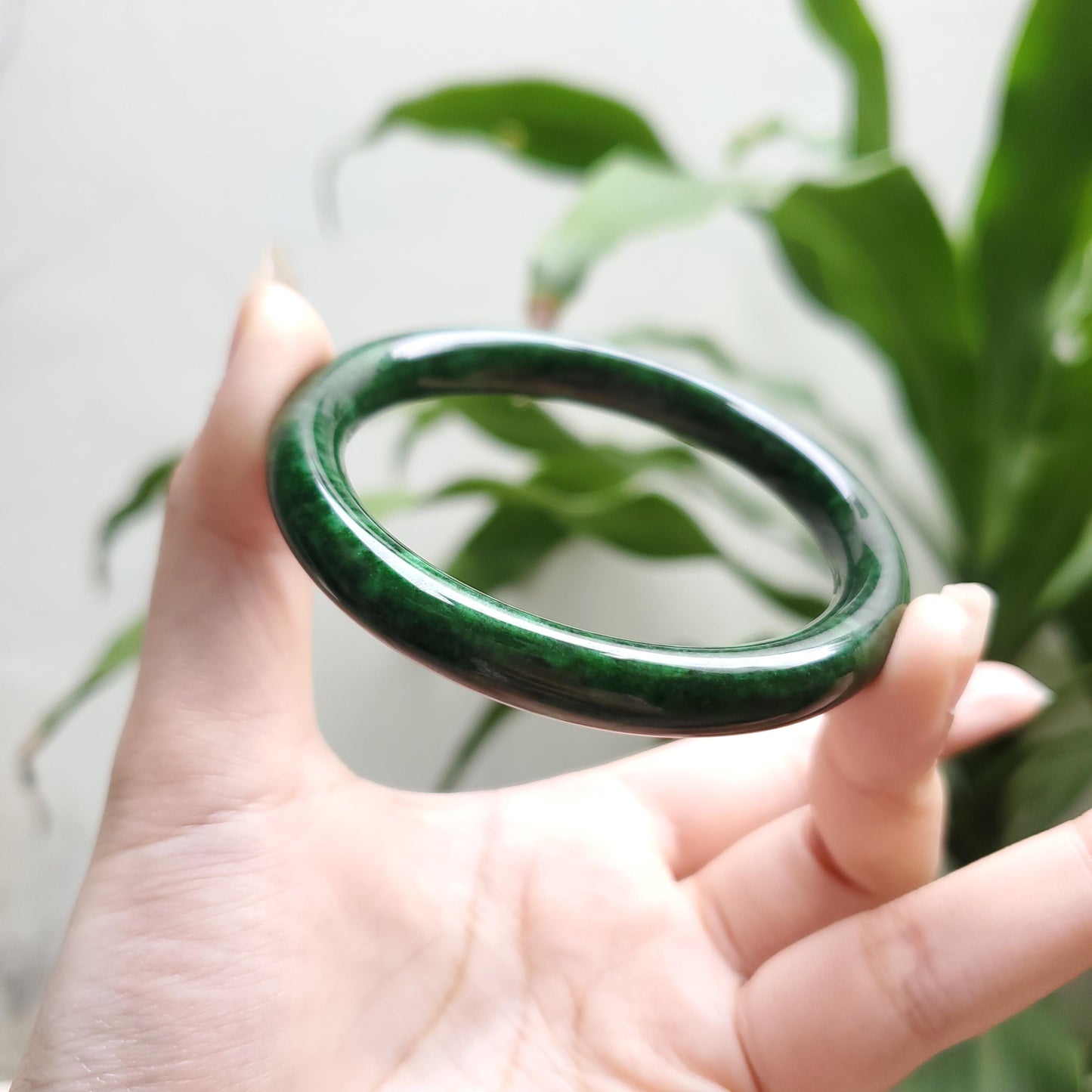 High Quality 48–72mm Jadeite Jade Dark Green YingMart Bangle Bracelets Gift for Her Feng Shui Grandma Sister Mom Mens