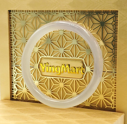 High Quality 50–60mm Genuine White Chalcedony Bangle Bracelets Gift for Her Mom Grandma Feng Shui Personalized