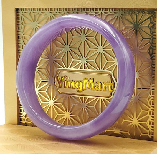 High Quality 48–72mm Jadeite Jade Purple Bangle Bracelets Genuine Feng Shui Jewelry Gift for Her Mom Sister Grandma Personalized