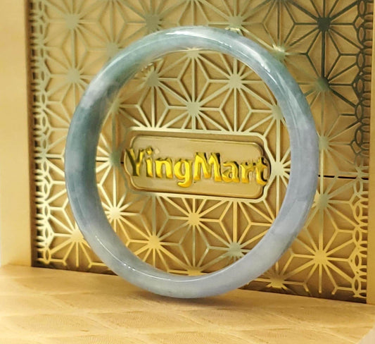 High Quality 50–60mm Natural-Colour Jade Light Purple Blue Bangle Bracelets Feng Shui Jewelry Gift for Her Mom Grandma Personalized