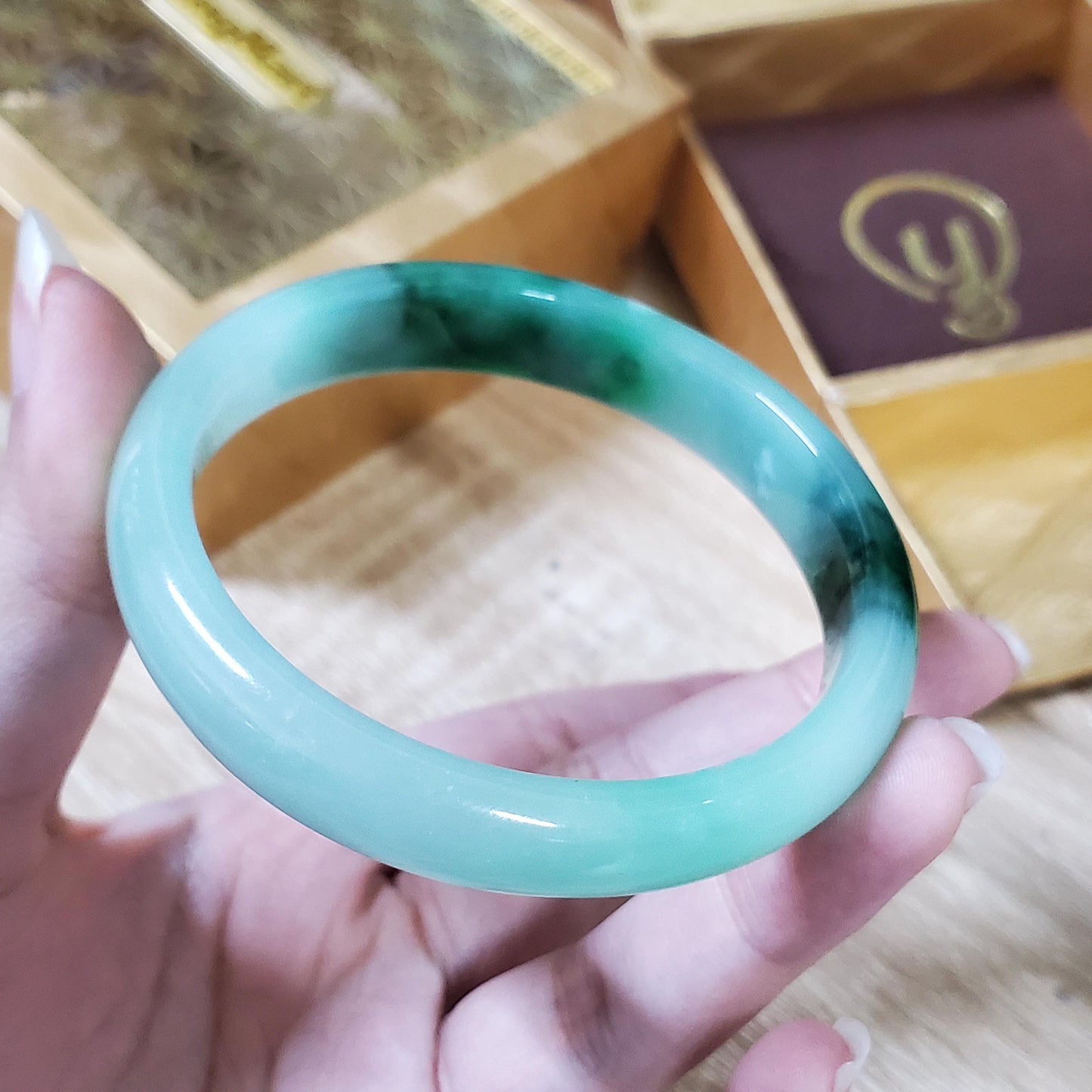 High Quality 48–72mm Jadeite Jade Green Black YingMart Bangle Gift for Her Mom Sister Mens Grandma Feng Shui Personalized