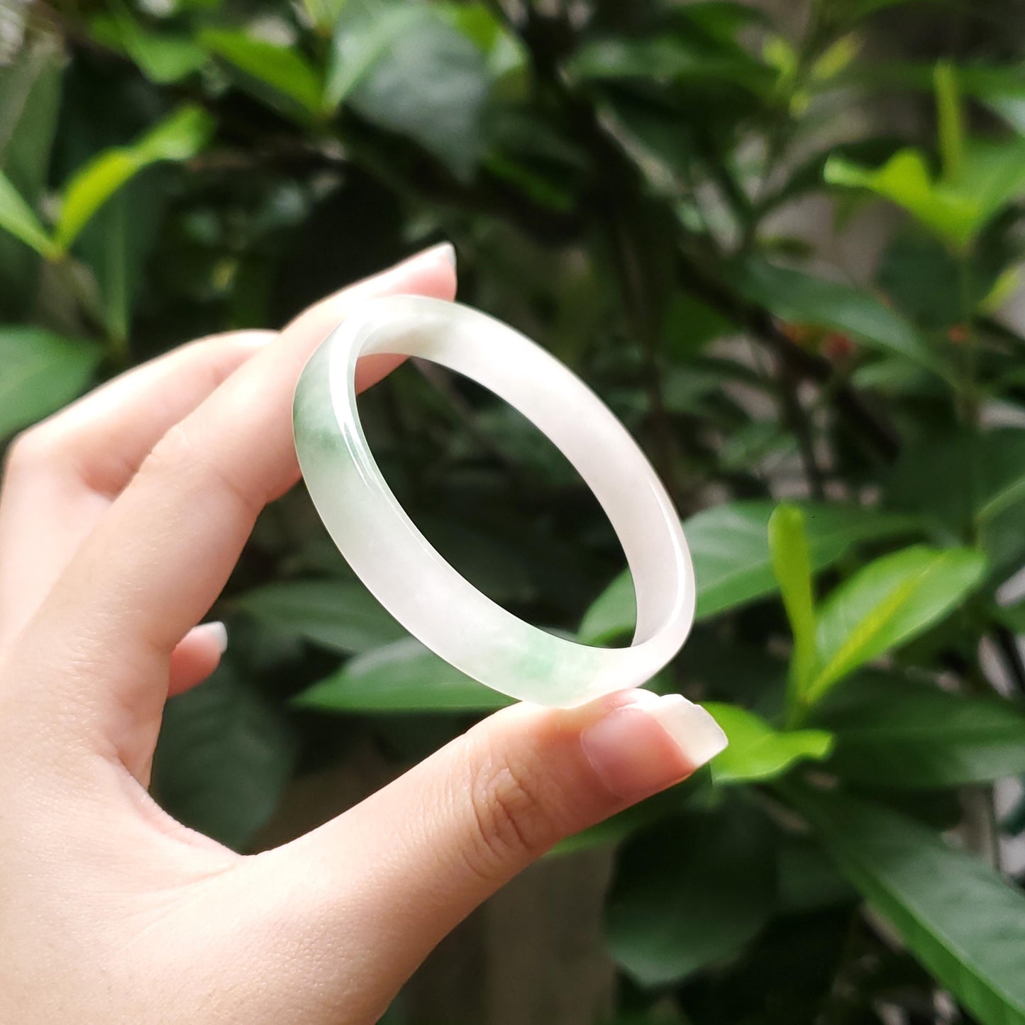 High Quality 48–72mm Natural-Colour Jade White Green Bangle Bracelets Gift for Her Mom Grandma Feng Shui Personalized Jewelry