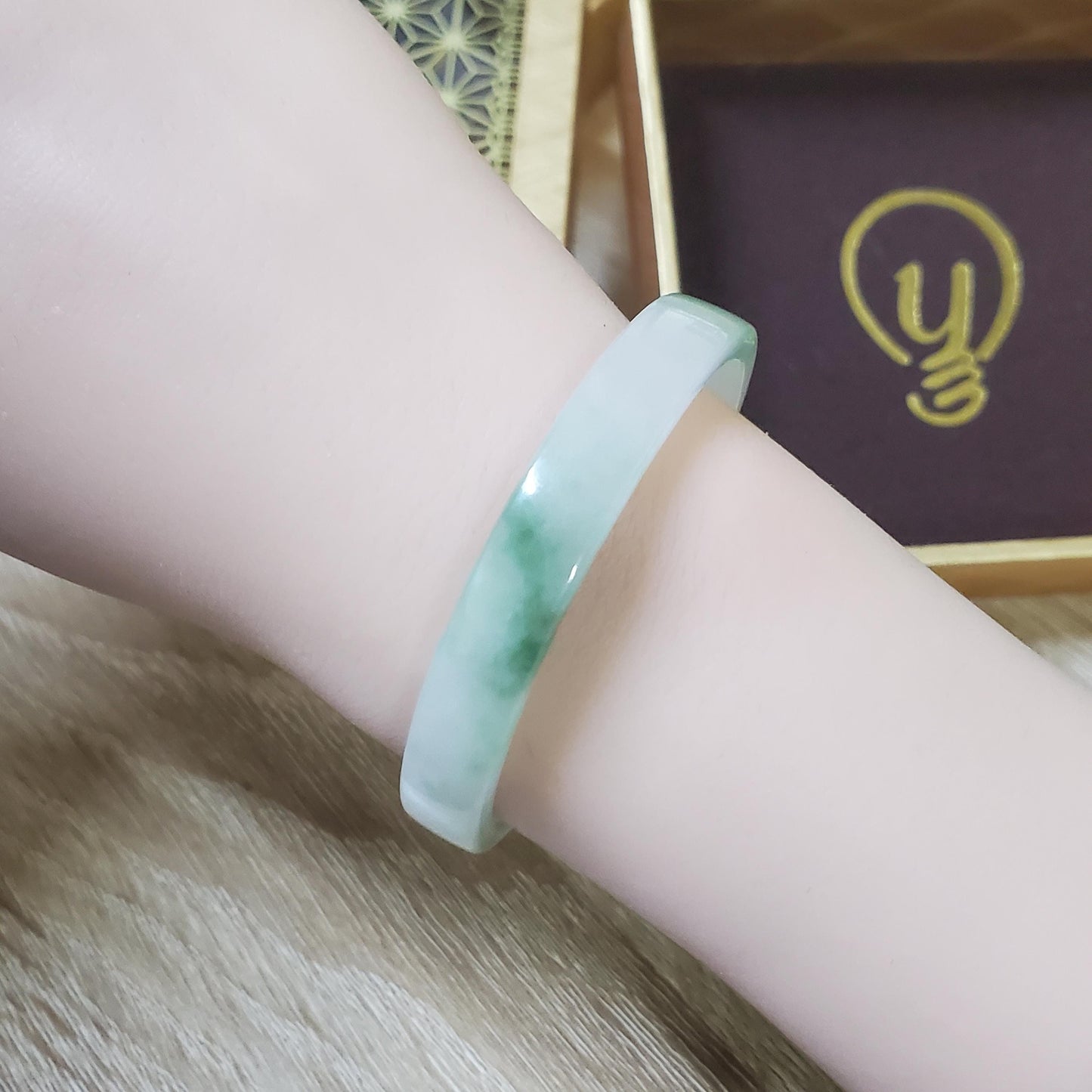 High Quality 48–72mm Natural-Colour Jade White Green Bangle Bracelets Gift for Her Mom Grandma Feng Shui Personalized Jewelry