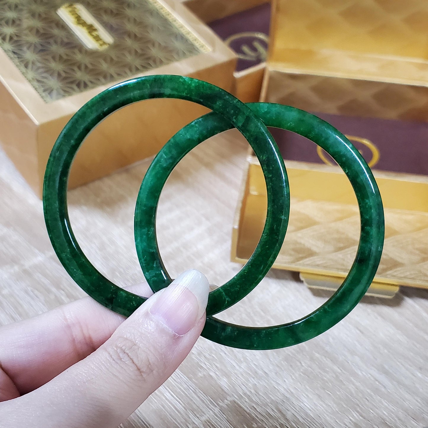 High Quality 48–72mm Jadeite Jade Green Bangle Gift for Her Mom Grandma Feng Shui Personalized Bracelets Jewelry