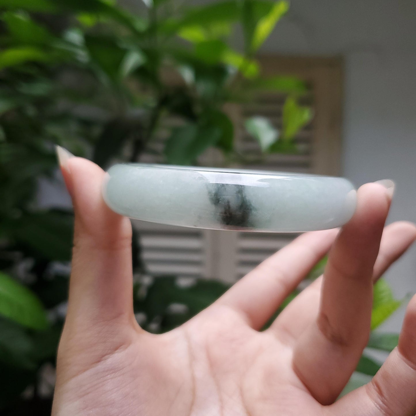 High Quality 48–72mm Natural-Colour Jade White to Light Green YingMart Bangle Gift for Mom Grandma Sister Mens Feng Shui Personalized