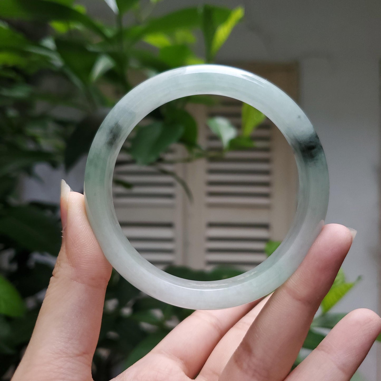 High Quality 48–72mm Natural-Colour Jade White to Light Green YingMart Bangle Gift for Mom Grandma Sister Mens Feng Shui Personalized