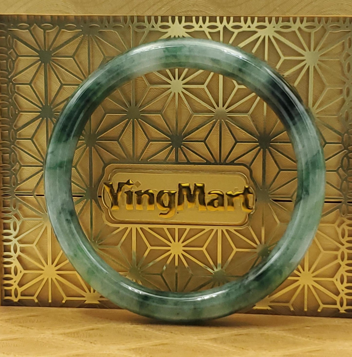 High Quality 48β72mm Natural-Colour Jade White to Green with Black Spot YingMart Bangle Gift for Mom Sister Mens Feng Shui Personalized