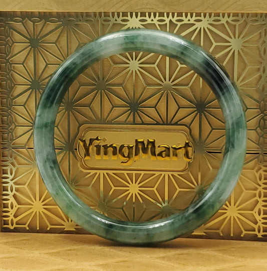 High Quality 48–72mm Natural-Colour Jade White to Green with Black Spot YingMart Bangle Gift for Mom Sister Mens Feng Shui Personalized