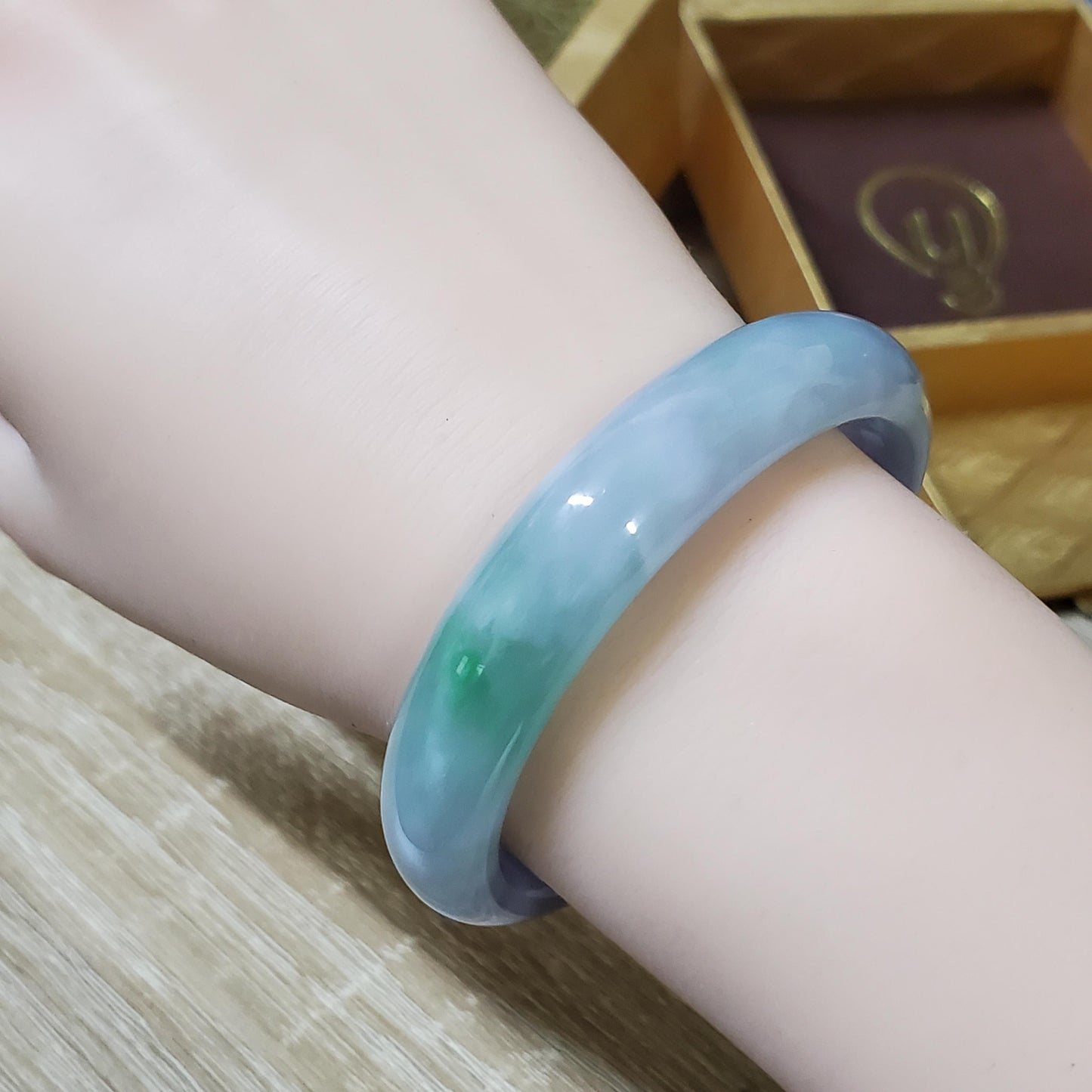 High Quality 50–60mm Natural-Colour Jade Purple Green YingMart Bangle Bracelets Gift for Her Grandma Sister Mom Mens Feng Shui