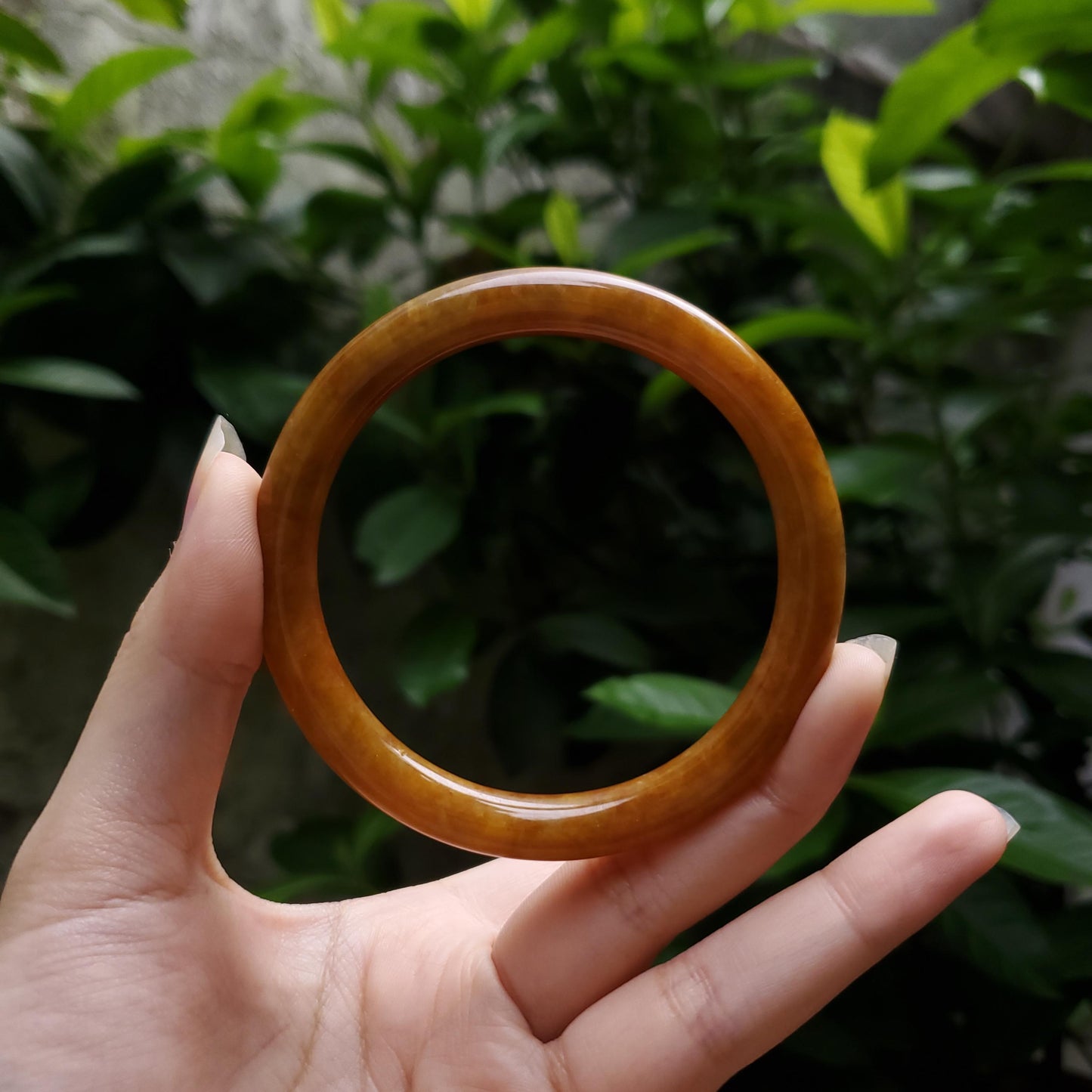 High Quality 48–72mm Jadeite Jade Orange YingMart Bangle Bracelets Gift for Her Mom Sister Feng Shui Grandma Mens