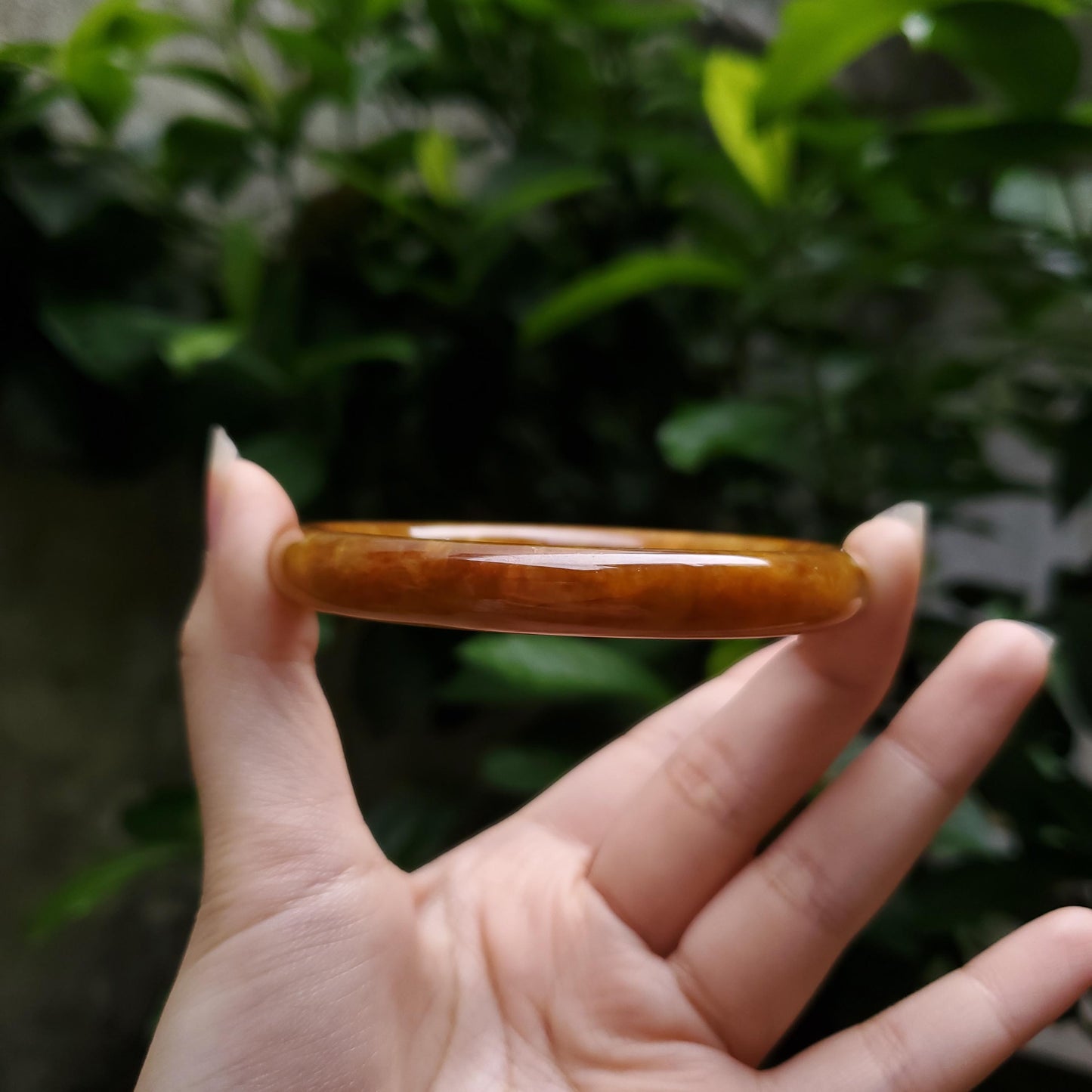 High Quality 48–72mm Jadeite Jade Orange YingMart Bangle Bracelets Gift for Her Mom Sister Feng Shui Grandma Mens