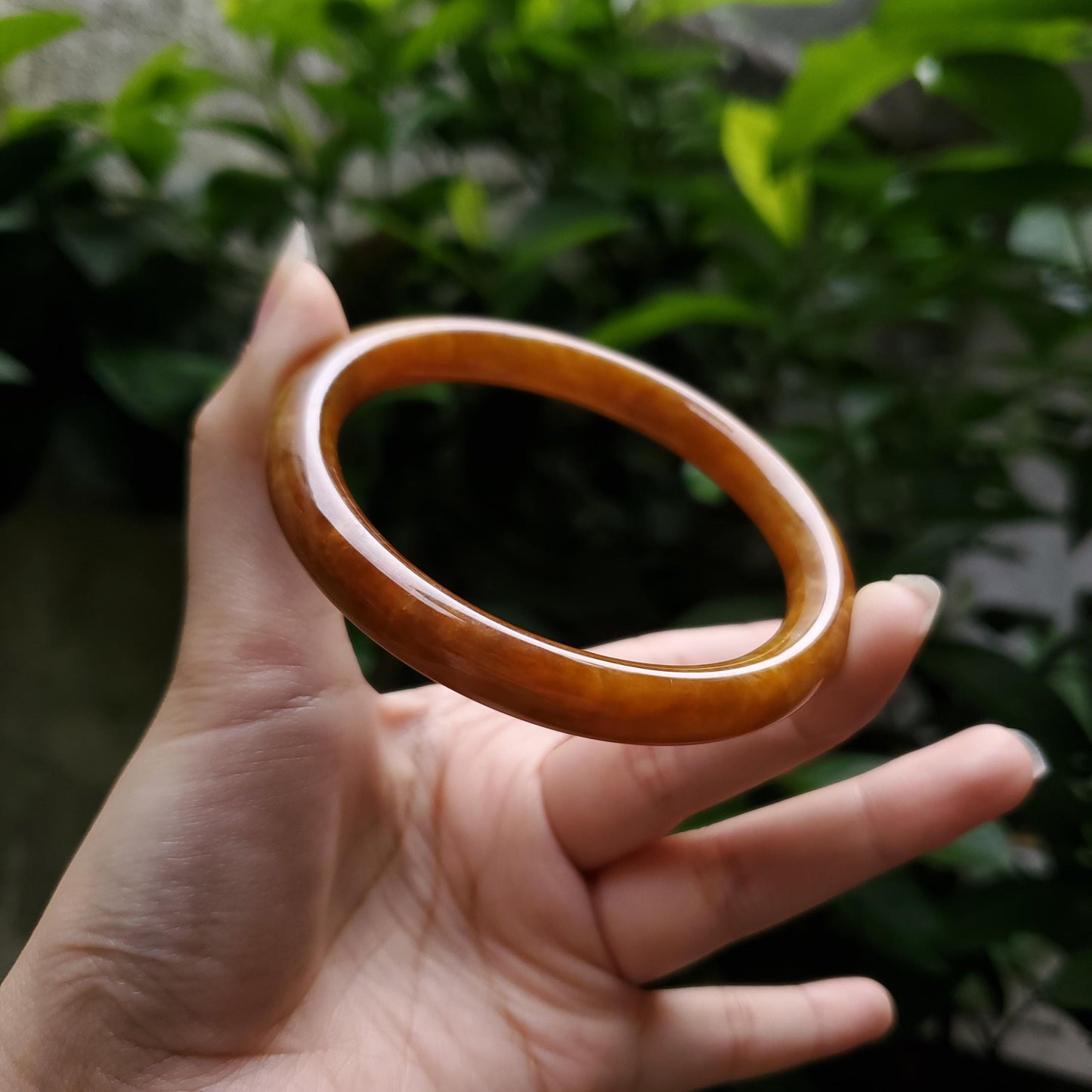 High Quality 48–72mm Jadeite Jade Orange YingMart Bangle Bracelets Gift for Her Mom Sister Feng Shui Grandma Mens