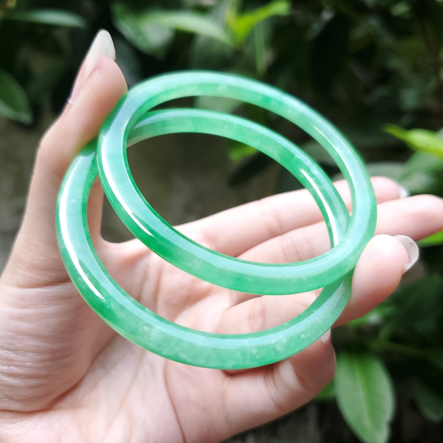 High Quality 48–72mm Jadeite Jade Green Bangle Gift for Her Mom Grandma Feng Shui Personalized Bracelets Jewelry