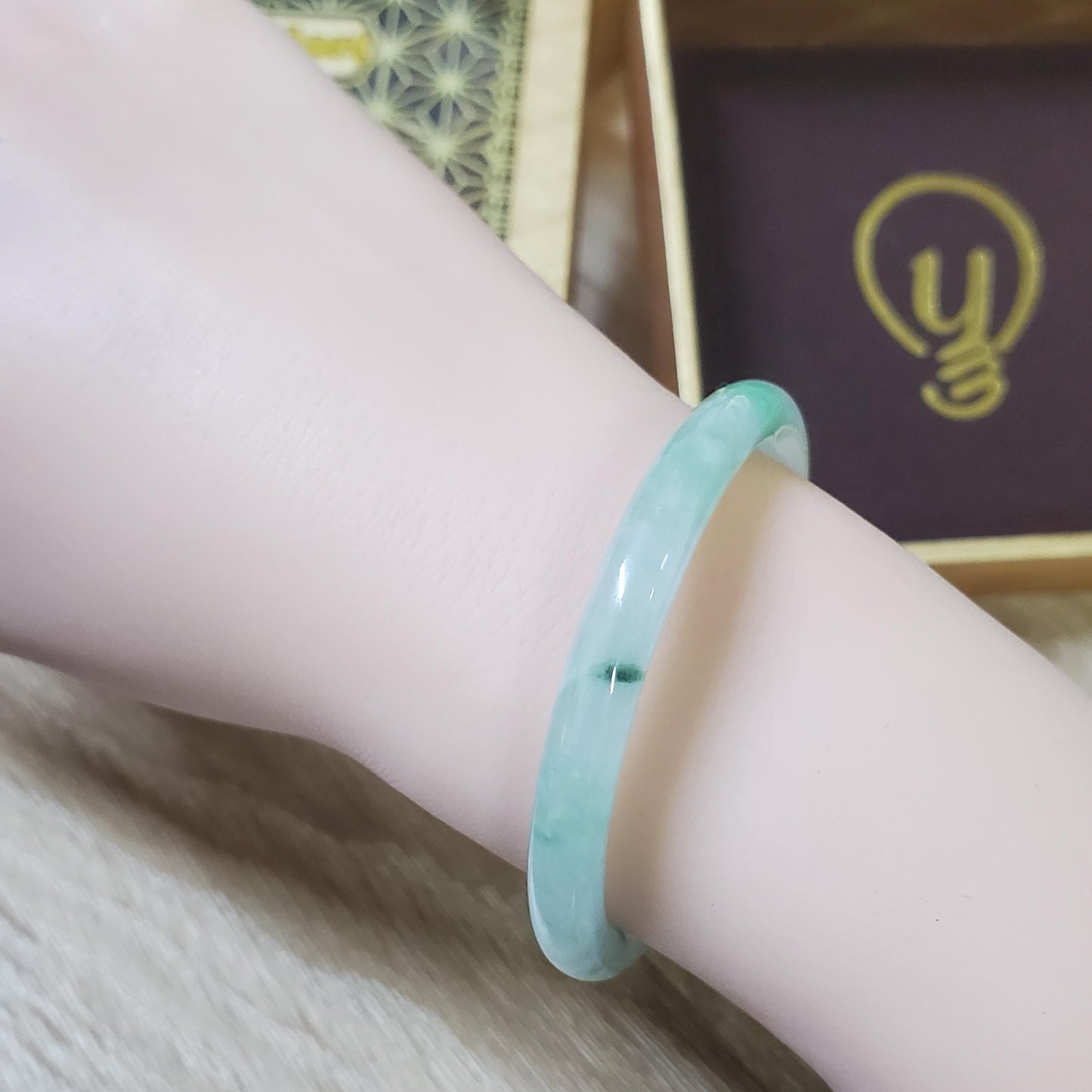 High Quality 48–72mm Natural-Colour Jade Green White Bangle Bracelets Gift for Her Mom Grandma Feng Shui Personalized Jewelry