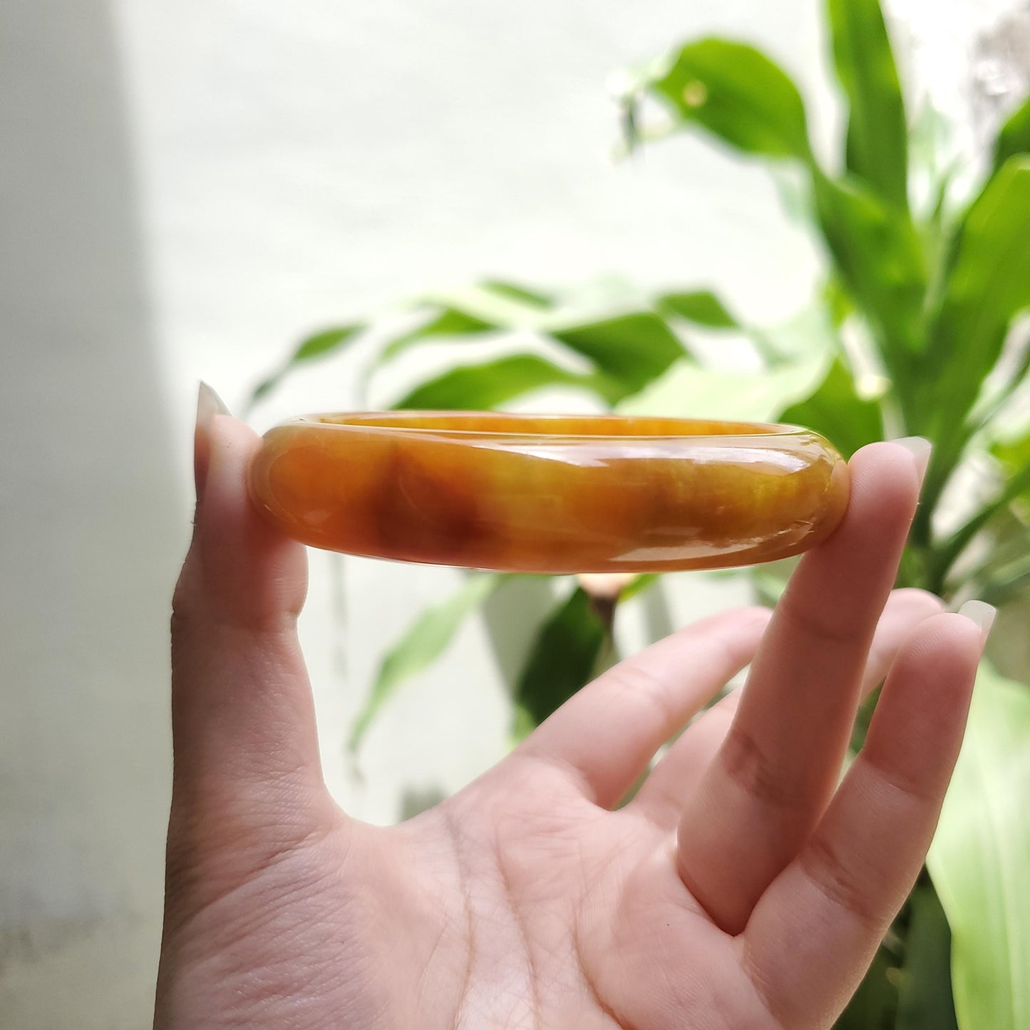 High Quality 48–72mm Jadeite Jade Light to Medium Yellow YingMart Burmese Bangle Bracelets Gift for Her Mother Sister Mens Feng Shui Grandma