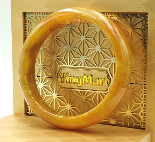 High Quality 48–72mm Jadeite Jade Light to Medium Yellow YingMart Burmese Bangle Bracelets Gift for Her Mother Sister Mens Feng Shui Grandma