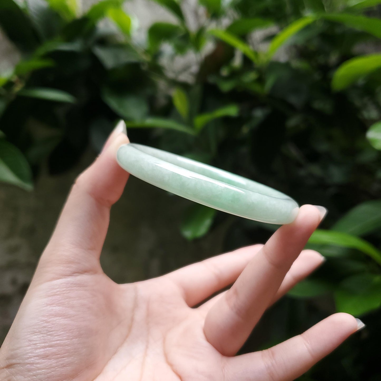 High Quality 48–72mm Natural-Colour Jade White to Light Green YingMart Bangle Jadeite Gift for Her Mom Mens Grandma Sister Feng Shui