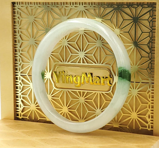 High Quality 48–72mm Jadeite Jade White Green YingMart Bangle Gift for Her Sister Mom Grandma Mens Feng Shui Personalized